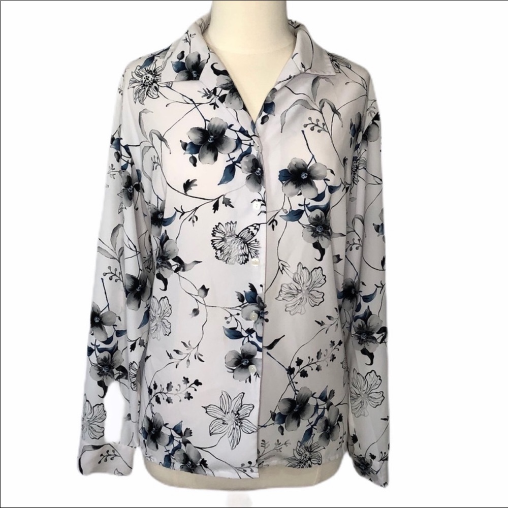 LAURA SCOTT Floral Blouse NWOT